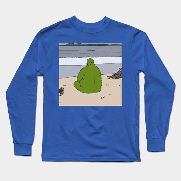 A Green Stone by the Sea Long Sleeve T-Shirt by The Crocco